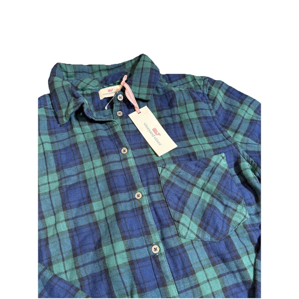 Vineyard‎ Vines Button Down Shirt Charleston Green Navy Plaid Men Small NWT $128 - Picture 2 of 9